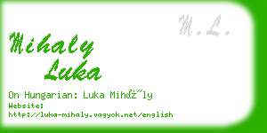 mihaly luka business card